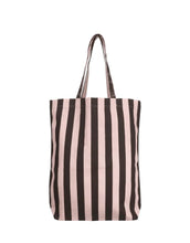 Laden Sie das Bild in den Galerie-Viewer, Baumwollbeutel Puderrosa mit schokoladenbraunen Streifen von Kado Design.