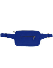 Laden Sie das Bild in den Galerie-Viewer, Fanny Pack Harry von Hindbag in Electric Blue, aus GOTS-zertifizierter Bio-Baumwolle, rechteckig mit zwei Reißverschlusstaschen und verstellbarem Gurt.
