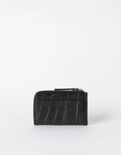 Laden Sie das Bild in den Galerie-Viewer, O MY BAG Lola Coin Purse Croco Black – kleine Geldbörse mit Croco-Prägung, Kartenfächern und Reißverschluss.