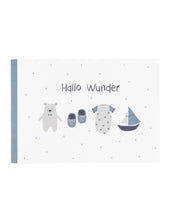 Laden Sie das Bild in den Galerie-Viewer, Babybuch Hallo Wunder I Puderblau