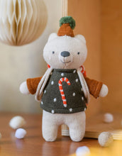 Laden Sie das Bild in den Galerie-Viewer, Kuscheltier Weihnachts-Bär mit Hütchen und Rucksack