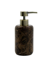 Laden Sie das Bild in den Galerie-Viewer, House Doctor Seifenspender Able aus braunem Marmor mit Messingpumpe