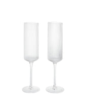 Laden Sie das Bild in den Galerie-Viewer, Ripple Champagner Gläser Flöte 2er Set I Clear
