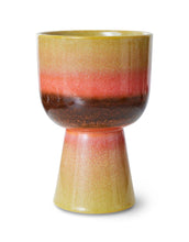 Laden Sie das Bild in den Galerie-Viewer, Mehrfarbiger Übertopf Lime Green von HKliving aus handglasiertem Steinzeug mit reaktiver Glasur, 16,5×16,5×24 cm – kräftige Farben und einzigartiges Design für den Innenbereich.