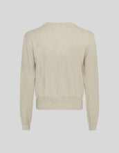Laden Sie das Bild in den Galerie-Viewer, MSCH Copenhagen Cardigan Sefika Rachelle Oatmeal Melange mit Rundhalsausschnitt und Knopfleiste.