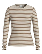 Laden Sie das Bild in den Galerie-Viewer, VILA Shirt Viameline O-Neck in Birch/Toasted Coconut, geripptes Basic mit O-Ausschnitt.