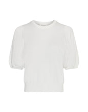 Laden Sie das Bild in den Galerie-Viewer, MSCH Copenhagen Pullover Sefika Rachelle Egret mit Rundhalsausschnitt und kurzen Ärmeln.