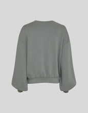 Laden Sie das Bild in den Galerie-Viewer, MSCH Copenhagen Sweatshirt Brionna Ima Q Laurel Wreath in Grün mit Rundhalsausschnitt und lockerer Passform.