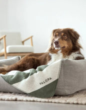 Laden Sie das Bild in den Galerie-Viewer, Hundedecke Ida M in Rose / Dark Olive – weiche, schadstoffgeprüfte Baumwollmischung, ideal für Hunde zu Hause oder unterwegs, pflegeleicht und in Österreich gefertigt.