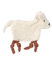 Laden Sie das Bild in den Galerie-Viewer, LÄSSIG Schnuffeltuch Tiny Farmer Schaf aus weißer Bio-Baumwolle, mit Schnullerhalter an den Beinen, GOTS-zertifiziert, weiches Kuscheltuch für Babys ab 2 Monaten.