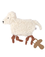 Laden Sie das Bild in den Galerie-Viewer, LÄSSIG Schnuffeltuch Tiny Farmer Schaf aus weißer Bio-Baumwolle, mit Schnullerhalter an den Beinen, GOTS-zertifiziert, weiches Kuscheltuch für Babys ab 2 Monaten.