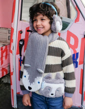 Laden Sie das Bild in den Galerie-Viewer, Rockahula Husky Bauchtasche – flauschige Hundetasche mit blauen Augen, Reißverschluss und verstellbarem Gurt.