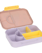Laden Sie das Bild in den Galerie-Viewer, Bento Lunchbox von LÄSSIG in Rosa/Lila aus der Pattern Party Kollektion, mit Trennwänden, herausnehmbarem Einsatz und Silikondeckel – ideal für Kindergarten, Schule und Ausflüge.