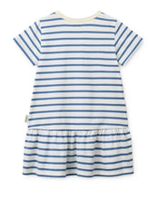 Laden Sie das Bild in den Galerie-Viewer, Gestreiftes Bio-Baumwoll-Kleid MADDEN mit Rüschensaum von Liewood