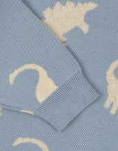 Laden Sie das Bild in den Galerie-Viewer, Konges Sløjd Pullover Lapis in Dino Mist aus 100 % Bio-Baumwolle mit breiten Rippsäumen und entspannter Passform.