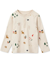 Laden Sie das Bild in den Galerie-Viewer, Weihnachtlicher Kinder-Pyjama Wilhelm – Liewood Holiday Edition aus Bio-Baumwolle