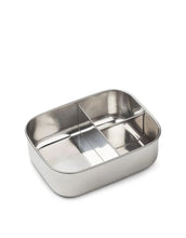 Laden Sie das Bild in den Galerie-Viewer, Liewood ARTHUR Lunchbox Classic Navy aus Edelstahl mit flexiblem Silikondeckel und drei Fächern.
