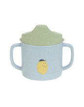 Laden Sie das Bild in den Galerie-Viewer, Mehrfarbiger Trinklernbecher mit Zitronenmotiv, BPA-frei, mit Griffen und Antitropf-Ventil, spülmaschinen- und mikrowellengeeignet, für Babys ab 6 Monaten.