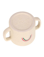 Laden Sie das Bild in den Galerie-Viewer, Lavendelfarbener Trinklernbecher mit Herz- und Regenbogenmotiv, BPA-frei, mit Griffen und Antitropf-Ventil, mikrowellen- und spülmaschinengeeignet, für Babys ab 6 Monaten.