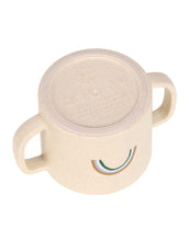 Laden Sie das Bild in den Galerie-Viewer, Grüner Trinklernbecher mit Smiley-Motiv, zwei Griffen und Antitropf-Ventil, BPA-frei, rutschfest, mikrowellen- und spülmaschinengeeignet, geeignet für Babys ab 6 Monaten.