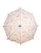 Laden Sie das Bild in den Galerie-Viewer, Sass & Belle Kinderregenschirm Dino Desert mit farbenfrohem Dinosaurier-Motiv.