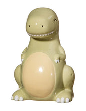 Laden Sie das Bild in den Galerie-Viewer, Sass & Belle Spardose Keramik T-Rex in Grün mit liebevollen Details.