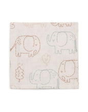 Laden Sie das Bild in den Galerie-Viewer, Jollein Spucktuch 3er Set „Elephant Tales“ – 31x31 cm Musselin-Mulltücher aus Baumwolle mit Elefantenprint, OEKO-TEX zertifiziert.