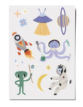 Laden Sie das Bild in den Galerie-Viewer, Vegane Kinder-Tattoos Space von nuukk