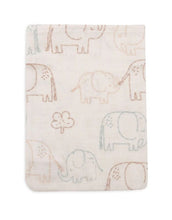Laden Sie das Bild in den Galerie-Viewer, Jollein Waschlappen Musselin 3er Set „Elephant Tales“ – weiche hydrophile Baumwoll-Waschlappen mit Elefantenprint, OEKO-TEX zertifiziert, sanft zur Babyhaut.