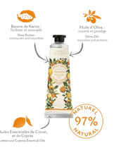 Laden Sie das Bild in den Galerie-Viewer, Handcreme Provence 30ml von Panier Des Sens, Mini-Handcreme mit Sheabutter, Olivenöl und ätherischen Ölen aus Zitrone und Zypresse für weiche, hydratisierte und duftende Hände.
