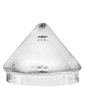 Laden Sie das Bild in den Galerie-Viewer, Moominhouse Glas-Aufbewahrung von Muurla – blaues rundes Muminhaus aus Glas, Ø 9 cm, Höhe 18,5 cm.