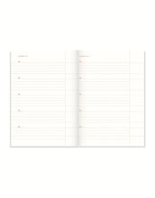 Laden Sie das Bild in den Galerie-Viewer, A-Journal One Line a Day Flow Tagebuch in Blau-Braun, 19x13 cm, 3 cm dick.