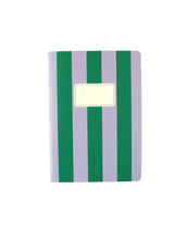 Laden Sie das Bild in den Galerie-Viewer, Notizheft kariert I Streifen - Grün/Flieder