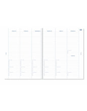 Laden Sie das Bild in den Galerie-Viewer, Planer 2026 Leinen Beige von A-Journal – eleganter Jahresplaner mit Leineneinband, handgemalten Monatsillustrationen, Wochen- und Monatsübersichten, Checklisten, Lesebändchen und viel Platz für Notizen.