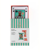 Laden Sie das Bild in den Galerie-Viewer, Spielkarten in Grün mit einzigartigen Illustrationen, von A-Journal.