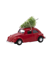 Laden Sie das Bild in den Galerie-Viewer, House Doctor Xmas Car Mini in Rot – nostalgisches kleines Auto mit Baum als Weihnachtsdekoration.