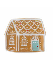 Laden Sie das Bild in den Galerie-Viewer, Bloomingville Teller Ginnie Braun – Lebkuchenhaus-Design aus Keramik