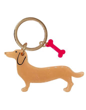 Laden Sie das Bild in den Galerie-Viewer, Schlüsselanhänger I Dackel Beige Glitzer