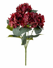 Laden Sie das Bild in den Galerie-Viewer, Kunstblume Hydrangea I Hortensie Rot Mehrfach