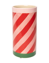 Laden Sie das Bild in den Galerie-Viewer, Vase Streifen I Rot/Rosa