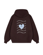Laden Sie das Bild in den Galerie-Viewer, OH APRIL Hoodie Boyfriend Good Karma Wave in Truffle – oversized geschnittener Kapuzenpullover aus Baumwollmix mit Stickerei und Rückenprint.