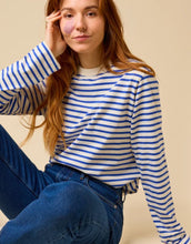 Laden Sie das Bild in den Galerie-Viewer, Langarmshirt Gestreift I Königsblau/Off-White