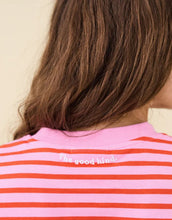 Laden Sie das Bild in den Galerie-Viewer, Langarmshirt Gestreift I Pink/Rot