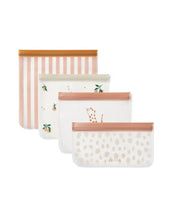 Laden Sie das Bild in den Galerie-Viewer, Mehrweg-Aufbewahrungsbeutel Clive 4er-Set I Tuscany Rose