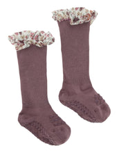 Laden Sie das Bild in den Galerie-Viewer, Non-Slip Socken Bamboo I Misty Plum/Liberty