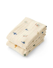 Laden Sie das Bild in den Galerie-Viewer, Musselin-Tuch Lewis 2er-Set I Aviator/Ecru