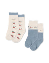 Laden Sie das Bild in den Galerie-Viewer, Socken 2er-Set I Cherry Mix Blue