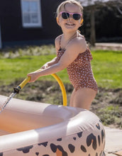 Laden Sie das Bild in den Galerie-Viewer, Rechteckiges Planschbecken in Beige mit Leo-Print von Swim Essentials – 211 x 132 x 46 cm