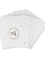 Laden Sie das Bild in den Galerie-Viewer, Adventskalendertüten 24er-Set I Zahlen Weiß/Roségold