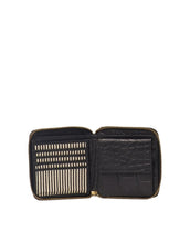 Laden Sie das Bild in den Galerie-Viewer, Portemonnaie Sonny Square I Black Croco